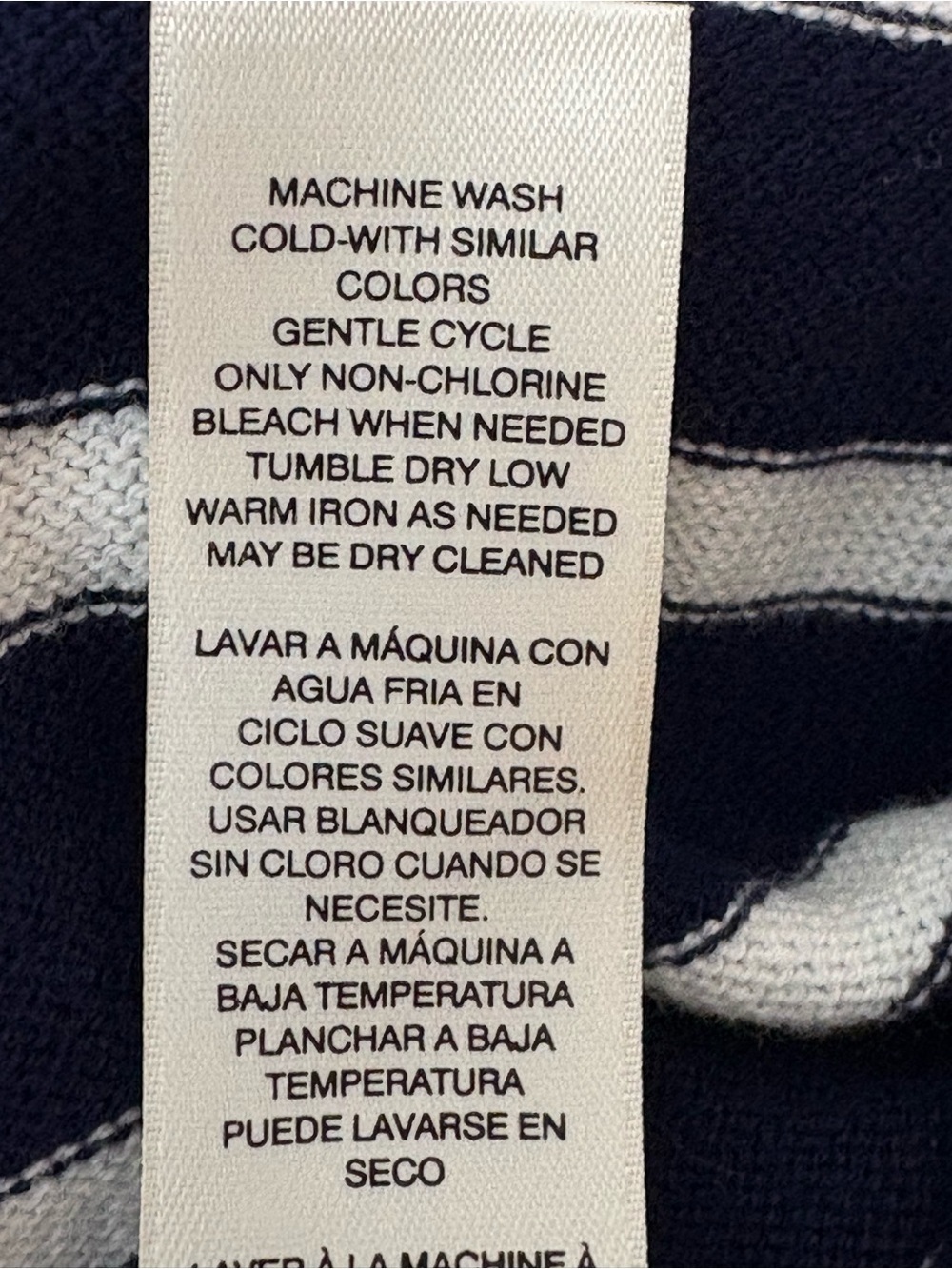 Chico's Navy and White Striped Lightweight Zip Hoodie Cardigan - Picture 8 of 8